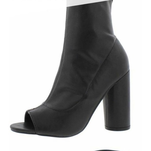 Steve Madden Urbanite Open Toe 4 in. Round Heel Ankle Bootie Black Chic Size 8.5 - Picture 1 of 9